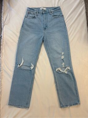 Abercrombie & Fitch Light Ankle Straight-Leg Jeans high rise